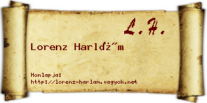 Lorenz Harlám névjegykártya